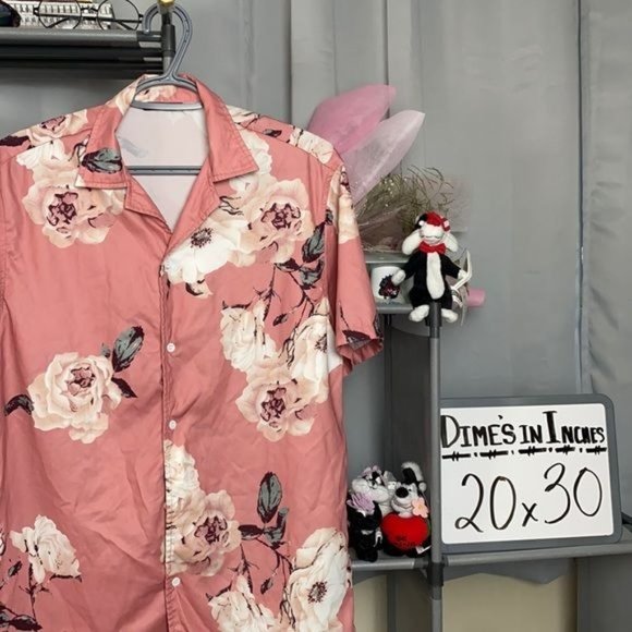 SHEIN Other - SHEIN Pink Floral Short Sleeve Shirt
